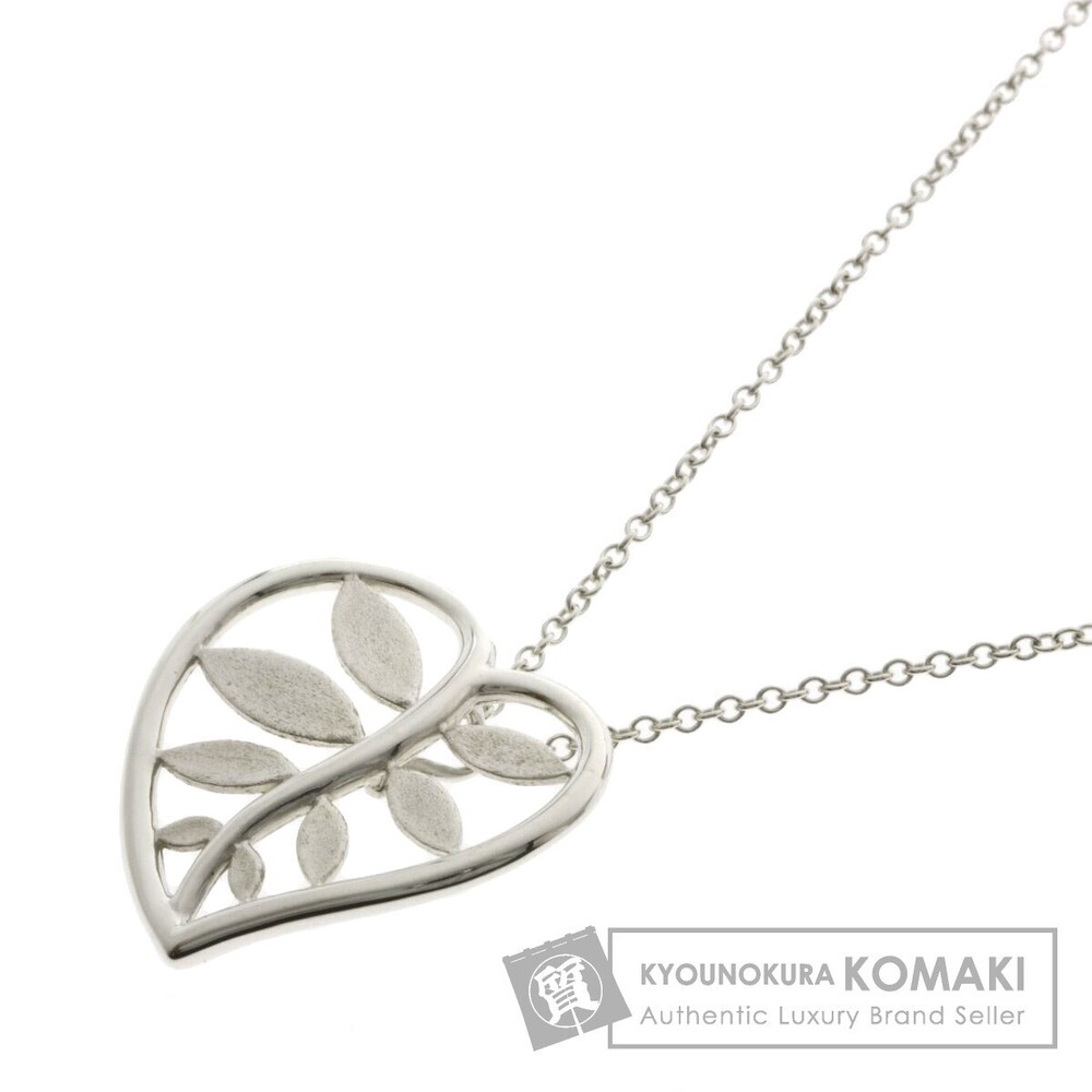Tiffany Olive Leaf Heart Necklace Silver